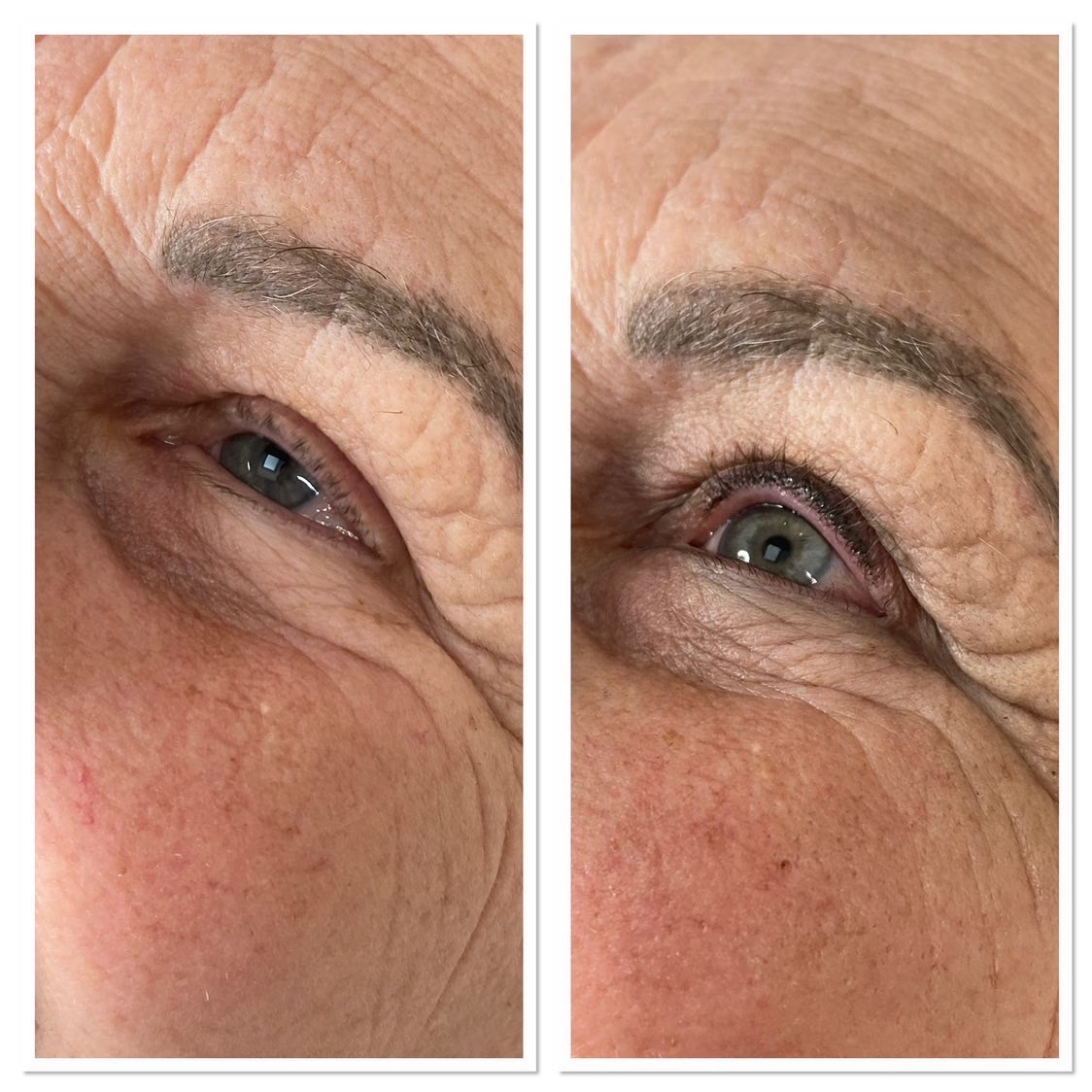 Semi Permanent make up eyelash before and after